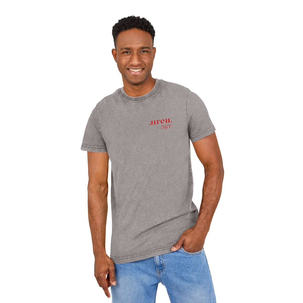 Acid Washed Round Neck Tee