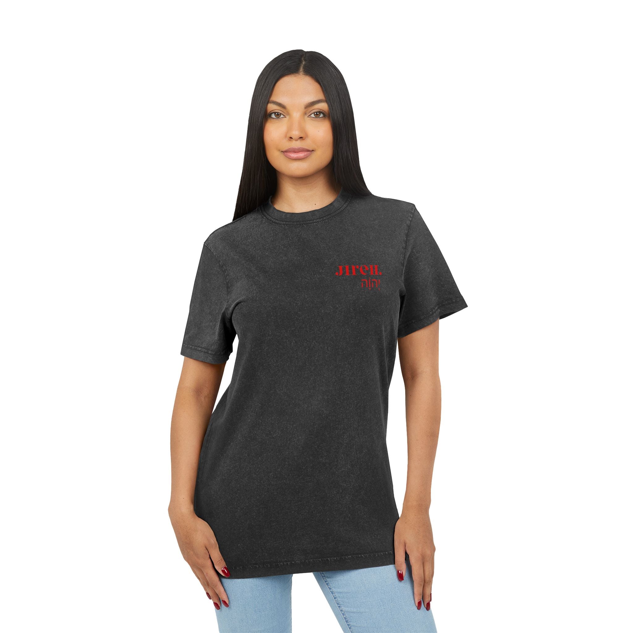 JIREH Acid Washed Round Neck Tee