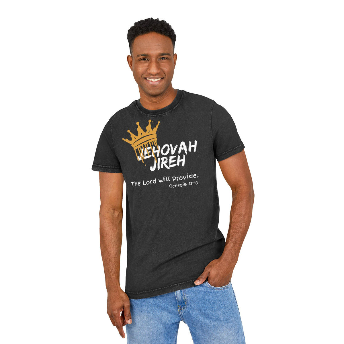 Acid Washed Round Neck Tee