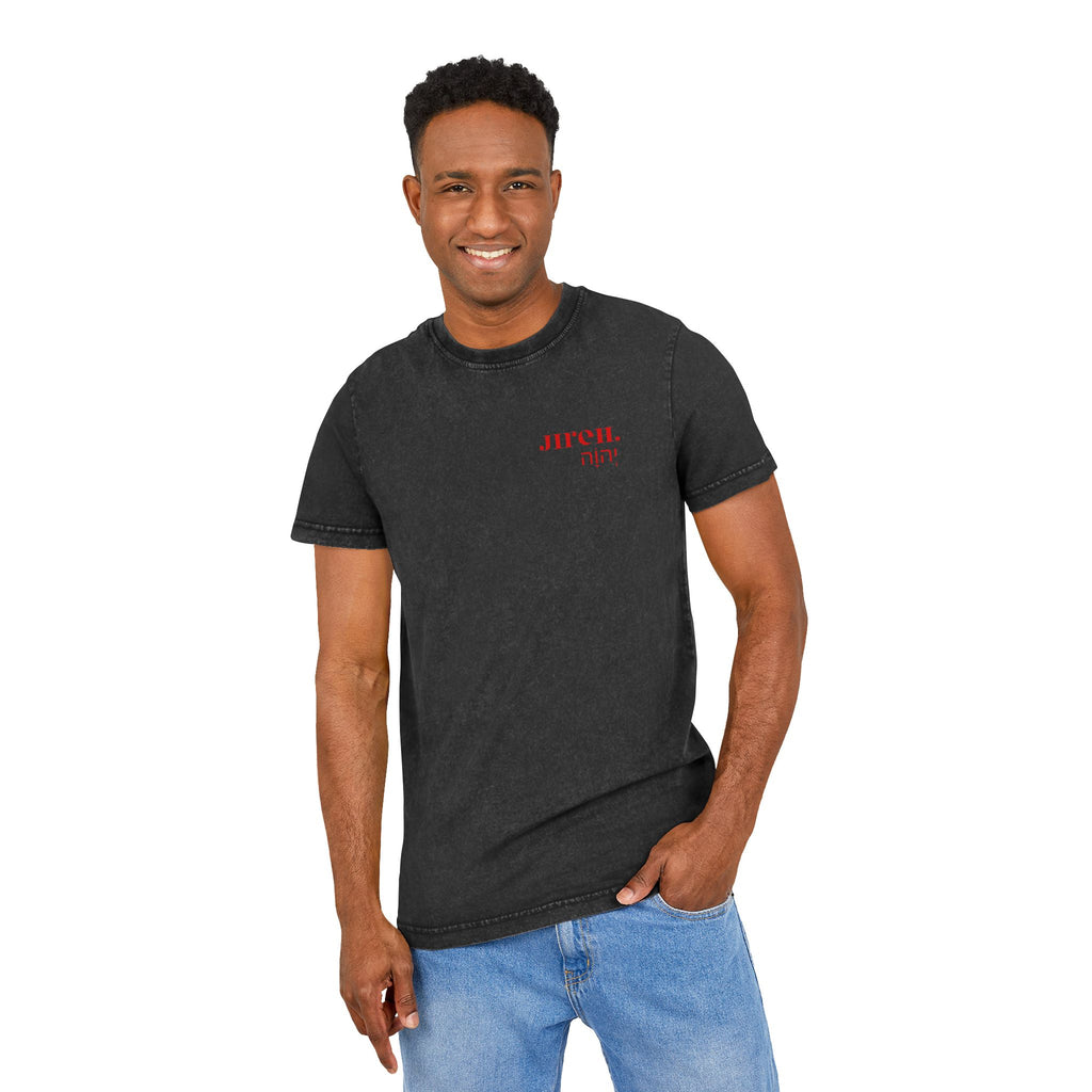 Acid Washed Round Neck Tee